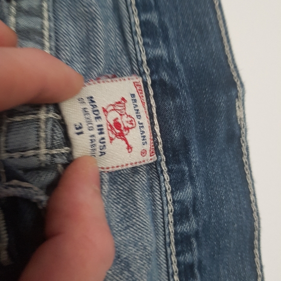 Blue with white stitching true religion jeans - Picture 3 of 5